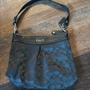 COACH Ashley Signature Bag Black Shoulder Purse